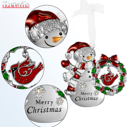 LIFE&FOOT Christmas Tree Ornaments Hanging Charm Decorative Pendant of Car Charm Holiday Keepsake Home Decor (Snowman (Silver))