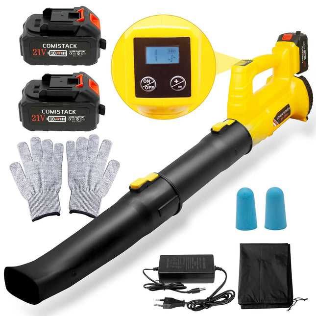 Cordless Leaf Blower,2×21V Electric Leaf Blower with 4.0Ah Battery,Battery Leaf Blower with Display,2 Adjustable Tubes and 6 Adjustable Speeds,Blowers for Lawn Care,Patio,Jobsite