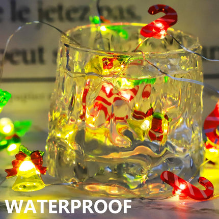 Christmas Decorations String Lights, 30 LED Copper String Lights with Remote Control & Waterproof Jingling Bell&Candy Battery Operated Fairy Lights for Indoor Outdoor, Xmas Tree Decor (Warm White)