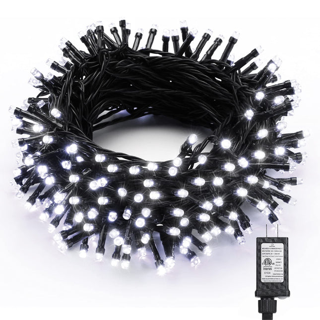 Brizled White Christmas Lights, 78.74ft 240 LED Mini String Lights Connectable, Plugin Christmas String Lights Outdoor, 8 Modes Christmas Tree Lights Waterproof for Indoor Outside Xmas Garden Decor