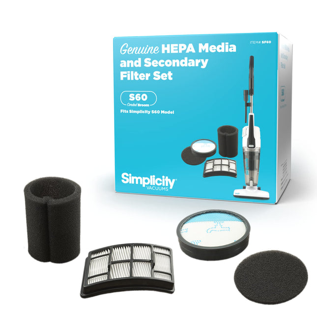 Simplicity Vacuums Sf60 Hepa Filter Set For Spiffy Bagless Stick Vacuum Cleaner, S60 Filter Only