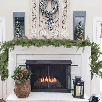 Lvydec 6ft Christmas Pine Garland Decoration,Christmas Greenery Garland Realistic Pine Garland Cypress Garland for Holiday Mantel Fireplace Table Centerpiece