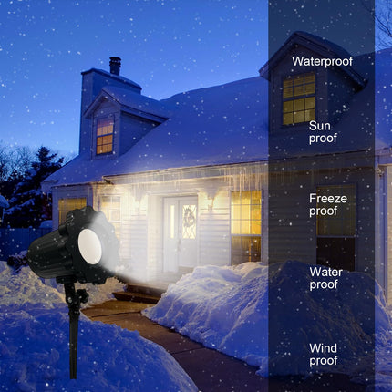 Christmas Snowflake Projector Lights Outdoor - Weatherproof LED Snowfall Projection, Landscape Decorative Light for Xmas & Halloween Holiday Party, Garden, Home & Wedding Indoor Decorations