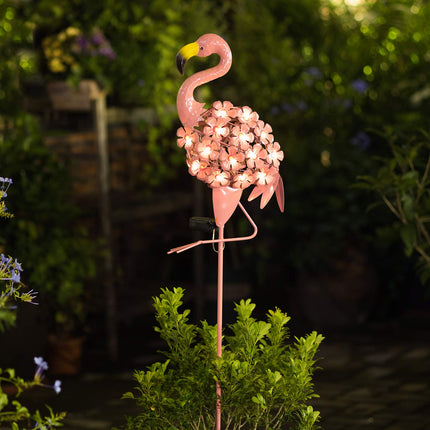 HOMEIMPRO Garden Solar Lights, Flamingo Pathway Outdoor Stake Metal Lights, Waterproof Warm White LED for Lawn,Patio, Courtyard, Mothers Day s for Mom Grandma