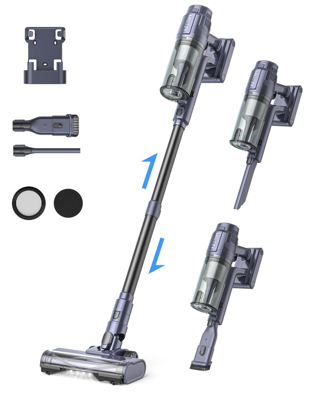 M242 Cordless Stick Vacuum Cleaner With Brushless Motor,50 Mins Max Runtime, 25Kpa Powerful Suction Vacuum With Led Display For Pet Hair,Hard Floor,Carpet.