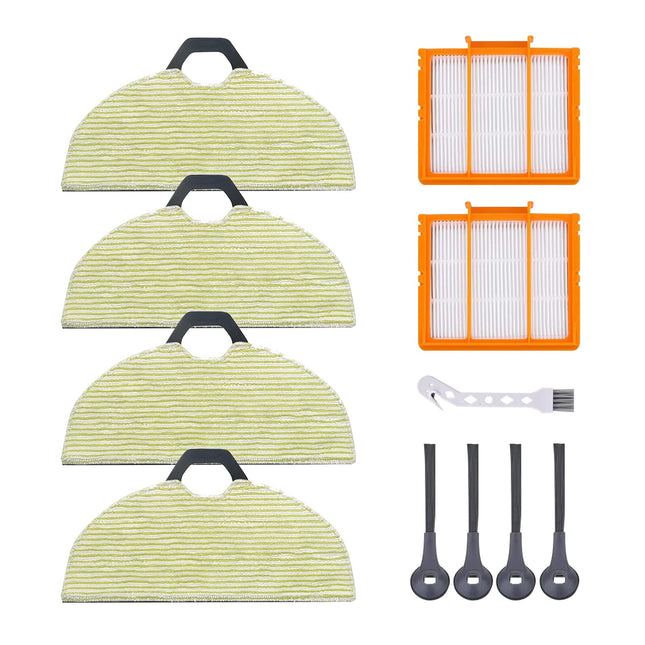 Jyailifis Rv2610Wa Vacuum Mop Pads Compatible With Shark Rv2610Wa Rv2620Wa Rv2410Wd Av2610Wa Ai Ultra 2 In1 Robot Vacuum, 4 Mop Pads, 2 Filters, 4 Side Brushe