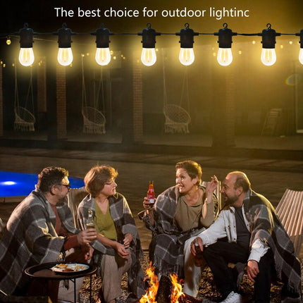 S14 LED 25FT Patio Outdoor String Lights, 8+1 Shatter-Proof LED Bulbs, Hanging Backyard Lights, for Outdoor terraces, Backyard Garden Balcony Decorations, Small Restaurants, and Commercial uses