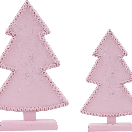 Pink Table Top Christmas Tree, Wooden Christmas Tree for Mantel Tabletop Centerpiece Home, Farmhouse Christmas Decor, Small Christmas Trees for Table Xmas Holiday Decorations