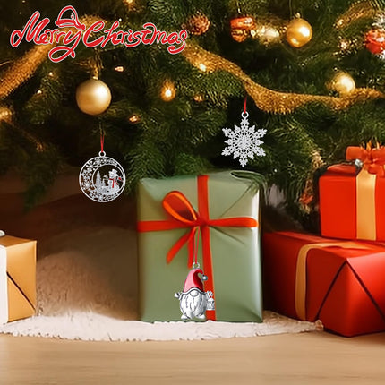 Christmas Ornaments , Solid Pewter Christmas Tree Ornament DIY Hanging Craft Handcrafted Metal Decoration for Christmas Decorations, Tree Decor, Home Party s (Santa&Snow&Snowman Gnome)