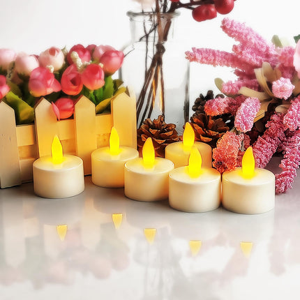 Rechargeable Tea Lights Flameless Candles,Flickering Votive Candle with Remote Timer,Battery Operated LED Tea Lights Candles,Halloween,Christmas,Home,Wedding,Table Decoration 6P