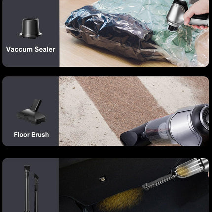 Car Vacuum Cleaner 15000Pa High Power Wireless Handheld Vacuum, 3 In 1 Multifunctional Cordless Vacuum With Brushless Motor, Portable Mini Vacuum Cleaner Rechargeable For Car Detailing, Home