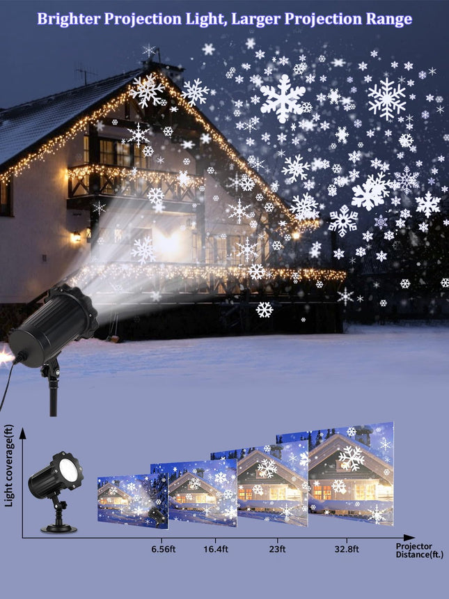 Christmas Projector Lights Outdoor Decoration - Vivid Snowflake Led IP65 Waterproof Projector Lights Adjustable for Xmas Projector for Indoor Outdoor Christmas Party