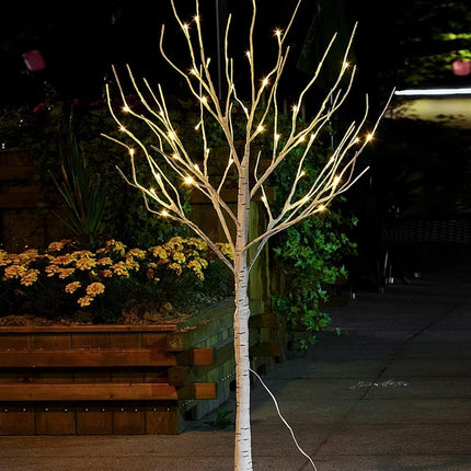 LIGHTSHARE Lighted Tree 4FT 48 LED Lighted Birch Tree for Decoration Inside and Outside, Home Patio Wedding Festival Christmas Decor, Warm White
