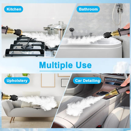 Steam Cleaner, 1200Ml High Pressure Steamer For Cleaning Handheld Steam Cleaner For Home,Hightemperature Steamer Cleaner For Car,Upholstery,Kitchen, Bathroom,Car Detailing,Grout And Tile Blue