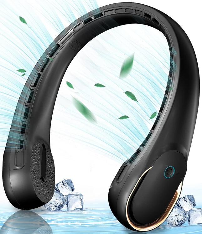 Neck Fan, Portable Bladeless Neck Fans, Upgrade 360° Airflow, Super Quiet, 3 Speeds, 4000Mah Personal Wearable Neck Fan, Upgraded