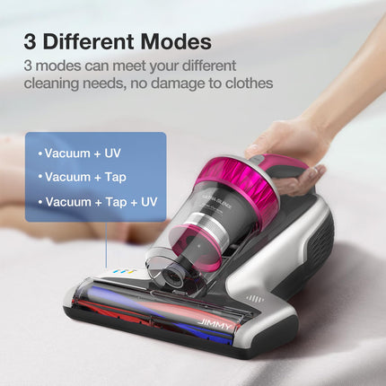 Jimmy Wb73 Mattress Vacuum Cleaner, Pet Hair Vacuum, Bed Vacuum With Uv & Ultrasonic, Strong Suction, Dust Recognition And Antiallergen Wb73, Corded