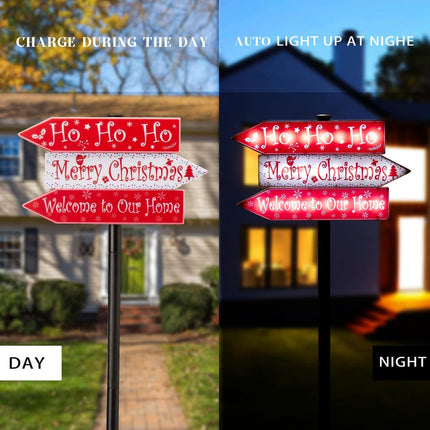 Christmas Solar Pathway Stake Lights Decorations - 24 White LED Solar Outdoor Lights Waterproof Yard Landscape Sign Pathway Markers for Xmas Patio Garden Home Decor
