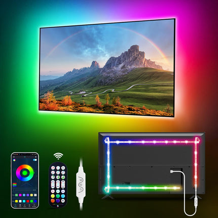 MATICOD LED Lights for TV Led Backlight, 13.1ft RGB Led Strip Lights for TV Lights Behind, USB Led Light Strip for 45-60in TV, Bluetooth APP Control Music Sync Strip Lighting for Christmas Decorations