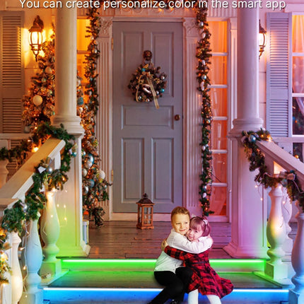 Fussion Outdoor LED Strip Lights Waterproof 200FT (2 Rolls of 100FT) with Remote, RGB LED Light Strips Music Sync Color Changing Christmas House Rope Lighting for Outside