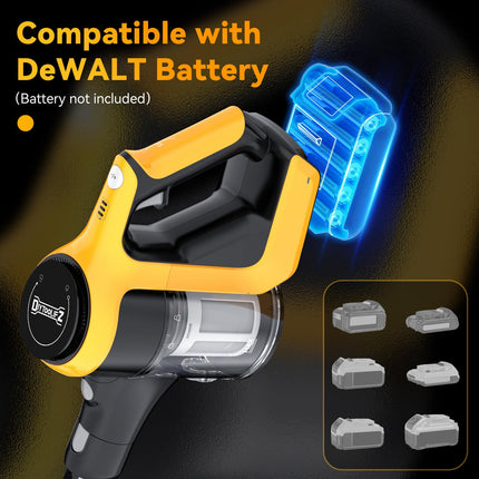 Cordless Vacuum Cleaner, 250W 20Kpa Stick Vacuum For Dewalt 20V18V Battery, 2 Mode Suction, 6In1 Lightweight Vacuum For Hardwood Floor Carpet Car Petbattery Not Include