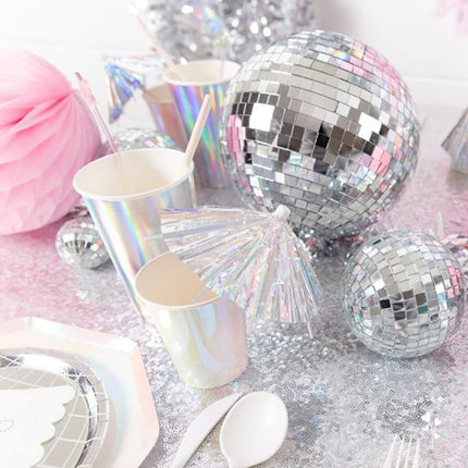 memo 11pcs Disco Ball Cake Decoration Mirror Cake Topper 70's Disco Disco Ball Table Decorations Disco Ball Centerpiece Decor Dance Birthday 70s Theme Party