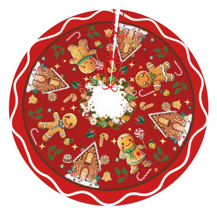 Gingerbread Man Candy Christmas Tree Skirt Xmas Tree Mat Christmas Tree Ornaments Decorations Holiday Party Indoor Outdoor 36"