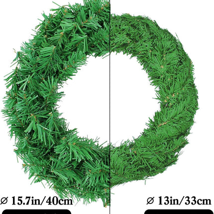 Artificial Christmas Wreath, Green Christmas Wreath，16 Inch Canadian Pine Artificial Christmas Wreath s for Christmas Party Decor, Front Door Wreath, Unlit, Pack of 6 (6, Green 16inch)