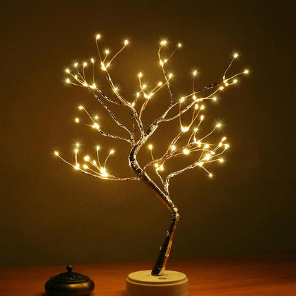 AMARS 20" Tabletop Room Decor Fairy Light Spirit Tree Lamp, Battery/USB Powered, 108leds Bright Glow Cute Artificial Tree Night Lights for Bedroom Home Party Christmas Decorations (Warm White)