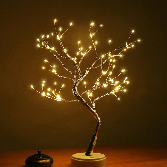 AMARS 20" Tabletop Room Decor Fairy Light Spirit Tree Lamp, Battery/USB Powered, 108leds Bright Glow Cute Artificial Tree Night Lights for Bedroom Home Party Christmas Decorations (Warm White)