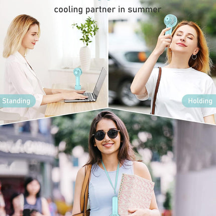Handheld Fan Mini Portable Fan Rechargeable Battery Eyelash Fan Usb Powered 3Speed Powerful Makeup Fan, Small Fan With Base