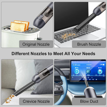 Car Vacuum Cleaner High Power 16Kpa Strong Suction, Handheld Vacuum Cordless With Led, Portable Mini Vacuum With Brushless Motor, Wireless Handheld Car Vacuum Cleaner For Pet & Home Cleaning