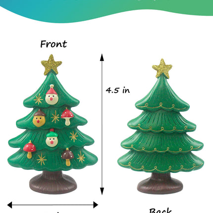 4.5 Inch Resin Tabletop Christmas Tree - Perfect for Office, Home or Adorable Miniature Christmas Tree Decorations Great Idea