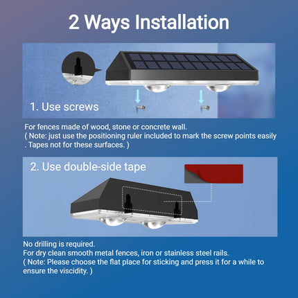Solar Fence Lights10 Pack, Warm White & RGB Solar Wall Lights Outdoor, IP65 Waterproof Outdoor Solar Lights, Fence Lights Solar Powered for Christmas Halloween Wall Backyard Railing Stair