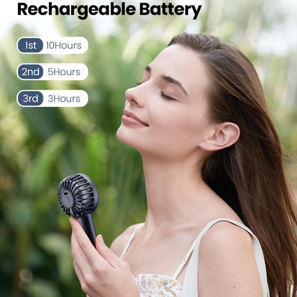 Gaiatop Mini Portable Fan, Sparkle Handheld Fan, Hand Held Fan 3 Speed Personal, 310 Hours Operated Small Makeup Eyelash Fan