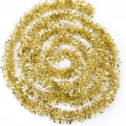 Slideep 32ft Christmas Tinsel Garland, Snowy Sparkly Soft Tinsel Wedding Birthday Party Supplies Ornaments, Christmas Tree Ceiling Hanging Decorations Gold 3.5" Wide