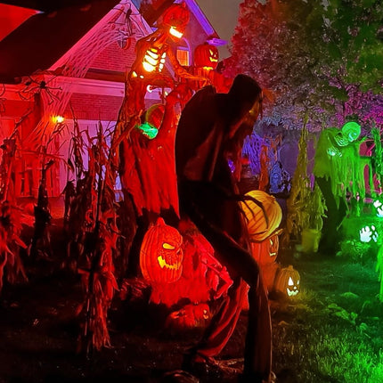 Red and Green Light Bulbs 9W (60W Equivalent), E26 Base, 4-Pack (2 Red and 2 Green) for Halloween, Christmas, Party, Home Lighting, Porch Decoration, Energy Efficient, Indoor/Outdoor Use