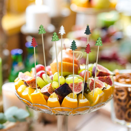 200Pcs Christmas Trees Cocktail Picks,Christmas Trees Shape Fruit Toothpick,Party Toothpicks for Appetizers Cocktail Decorations for Party Supplies