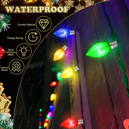 Retisee 100 Pcs C9 Replacement Bulbs Bulk Colorful C9 Bulbs C9 Christmas Lights Replacement Bulbs Light Bulbs 1W C9 LED Bulb C9/E17 Candelabra Base for Christmas Tree Patio Outdoor String Light