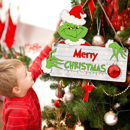Christmas Decorations Hanging Signs Door Sign for Holiday Decor Merry Xmas Themed Party Supplies Yard Porch Wall Window Kid’s Room Decoration