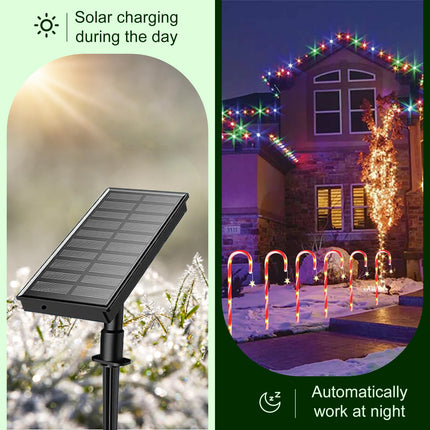 Fohil 12 Pack Christmas Solar Candy Cane Lights, 8 Modes Solar Christmas Pathway Lights Outdoor, Solar Christmas Garden Lights Waterproof for Christmas Garden Yard Landscape Decorations