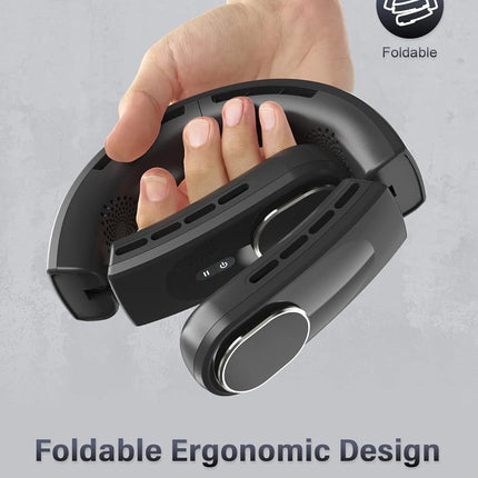 Chillgo Neck Fan 4 Turbo Foldable Portable Fan Personal Bladeless Fan 5200Mah With Strong Airflow, 4 Vent Air Conditioner