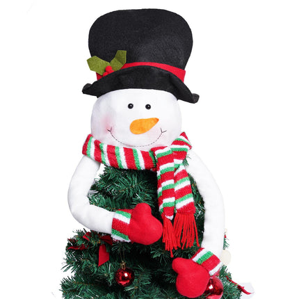 Christmas Tree Topper Snowman Hugger Santa Christmas Tree Topper Xmas Holiday Winter Wonderland Party Decoration Ornament Supplies