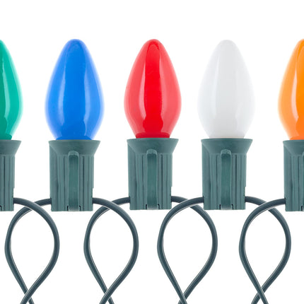 25-Pack C7 Multicolor 7-Watt Christmas Light Bulbs, Ceramic Base, Extended Life