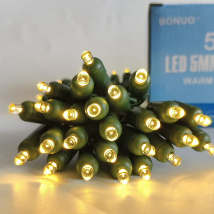 Battery Operated Christmas Lights, 16FT 50 LED 5mm Wide Angle String Lights with Remote Timer 8 Modes Waterproof for Indoor Outdoor Tree Garden Wreath Xmas Decor (Warm White)