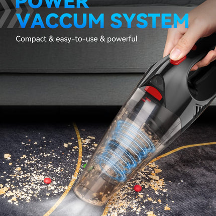 High Power Handheld Vacuum Cordless, Car Vacuum Cleaner Rechargeable,Mini Portable Rechargeable Wireless Vacuum Cleaner