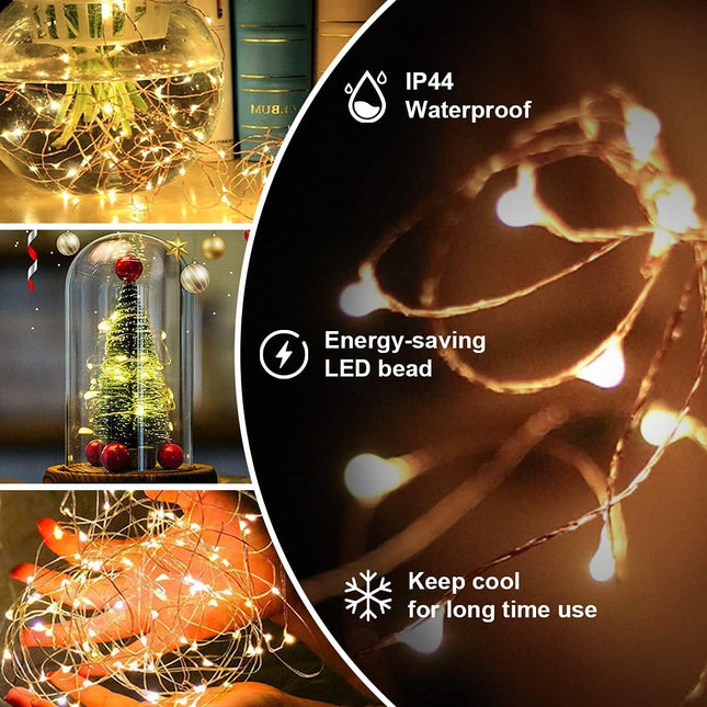 Fairy Lights Plug in,200FT 600 LEDs Waterproof String Lights,LED Lights Stirp with Remote 8 Modes for Indoor Outdoor Christmas Wedding Birthday Patio Garden Decoration,Warm White