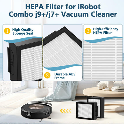6 Pack Combo J9+ J7+ Hepa Filters Compatible With Irobot Roomba Combo J9+ J7+ Selfemptying Robot Vacuum Cleaner Parts Not Fits For Roomba J7 J7+ J9 J9+ Serials