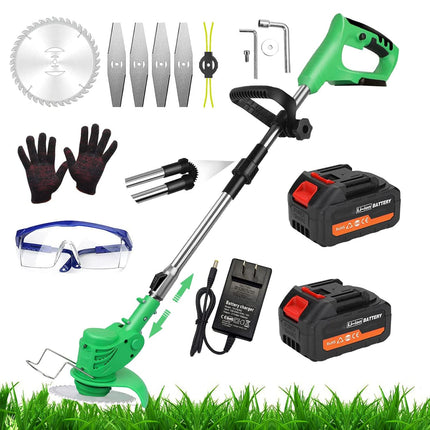 Cordless Electric Weed Wacker 36V Grass Trimmer,Weed Eater Cordless String Trimmer Battery-Powered,Electric Brush Cutter with 2 Battery and Charger