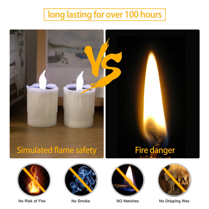 Solar Candle Light, White Light, Solar Charging Tea lamp, 6 fire Wax Lights, Suitable for Weddings, Valentine's Day, Halloween, Christmas, Garden Decoration, etc.