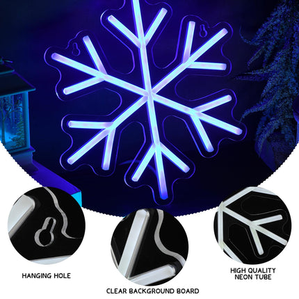 ROCEEI 3 Pcs Snowflake Neon Sign, Snowflake Neon LED Lights Winter Neon Lights USB Window Wall Bar Living Room Decor for Winter Christmas Party Holiday Night Bedroom s